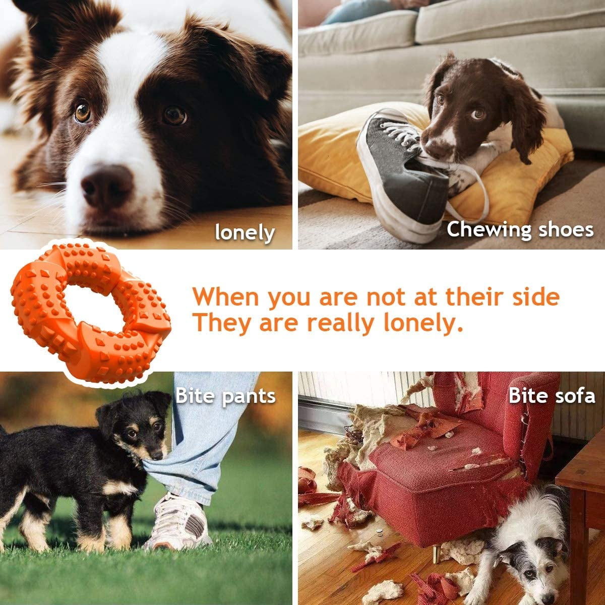 Taoist Dog Chew Toys for Aggressive Chewers Large Breed, Non-Toxic Natural Rubber Long-Lasting Indestructible Dog Toys, Tough Durable Puppy Chew Toy for Medium Large Dogs, Fun to Chew, Chase