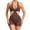 Coffee, variant on Women Sleeveless Halter Neck Unitard Bodycon Workout Yoga Short Jumpsuit Tank Romper Solid Color Playsuit Seamless One Piece Gym Bodysuit Backless Butt Lifter Shapewear