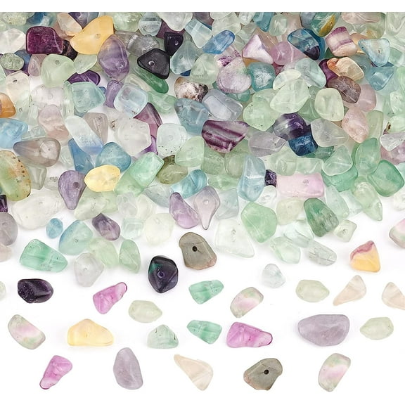 About 440~460Pcs Natural Chip Stone Beads 5~8mm Fluorite Beads Strand Chip with 1mm Hole Fluorite Irregular Gemstones