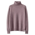 thumbnail image 3 of Kixjoy Sweaters for Women Oversized Lightweight Turtleneck Knitted Sweater Long Sleeve Thermal Basic Loose fit Pullover Fashion Fall Soft Sweaters for Women, Purple XXL, 3 of 4