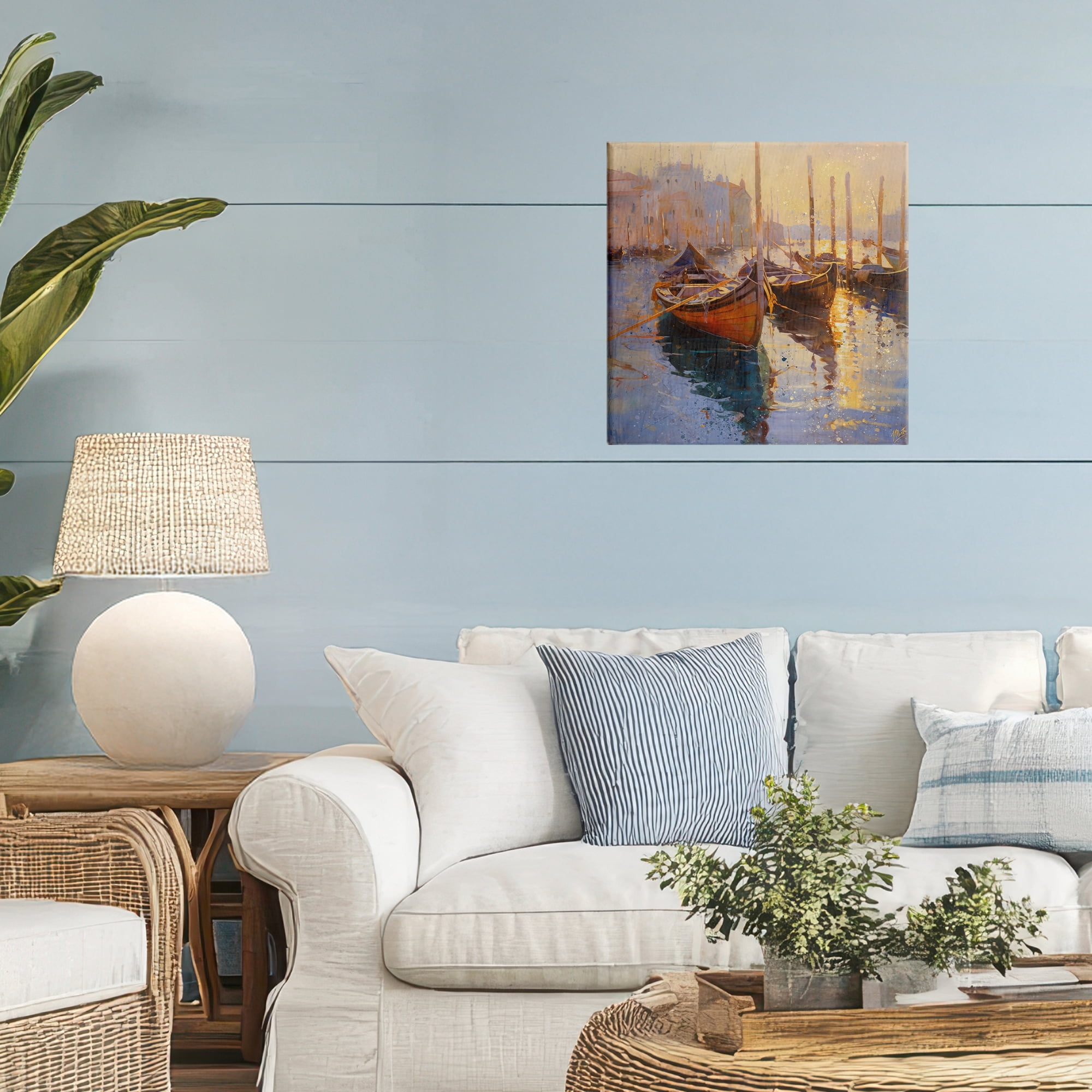 Stupell Industries Speckled Venice Boats Canvas Wall Art, design by Marta Wiley