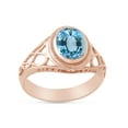 thumbnail image 2 of AFFY Celtic Lady's Simulated Aquamarine Ring In 14K Rose Gold Plated 925 Sterling Silver Jewelry for Ladies, Ring Size 7.5, 2 of 4