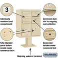thumbnail image 6 of Salsbury Industries Pedestal Mounted Units 11 Door Front Load 4C Horizontal Cluster Box Unit with 2 Parcel Lockers, 6 of 7