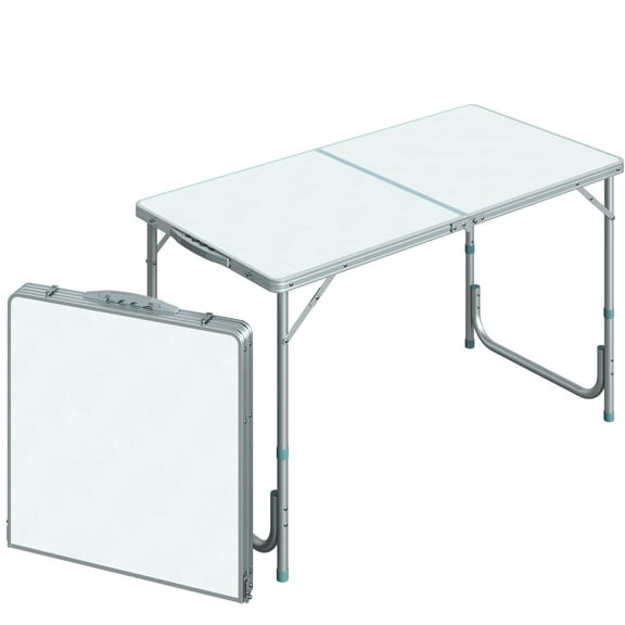 47" Portable Camping Folding Table - Height Adjustable, Lightweight, For Home, Garage, Picnic Jobs Picnic, Indoor Events