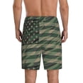thumbnail image 3 of Naloa Jungle Green Camo USA Flag Men's Short Pajama Pants, Lounge Comfort Shorts with Elasticized Waistband and Side Pockets - XX-Large, 3 of 9
