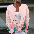 thumbnail image 2 of Women's Christmas Plus Size Printed Button Cardigan Winter Warm and Comfortable Chunky Knit Tops Coat, 2 of 7
