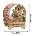 thumbnail image 3 of Wooden Parent Figurine Heart Shaped I Love You Mom and Dad Desk Decor Gift for Fathers Day Mothers Day Birthday Thanksgiving, 3 of 8