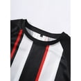 thumbnail image 3 of Whichone Men's Raglan Sleeve Striped Short Sleeve T-Shirt - Bold Black,White & Red Stripes,Soft & Breathable Tee for Sports,Casual,Daily Wear (Sizes M-XXL), 3 of 8