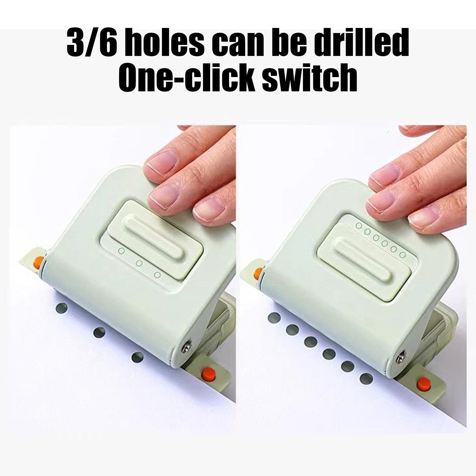 Werulen 3 and 6 Hole Punch Flexible, Paper Punch for A4 Documents Notebooks, Manual Hole Punch, Office Paper Punch, Desktop Puncher