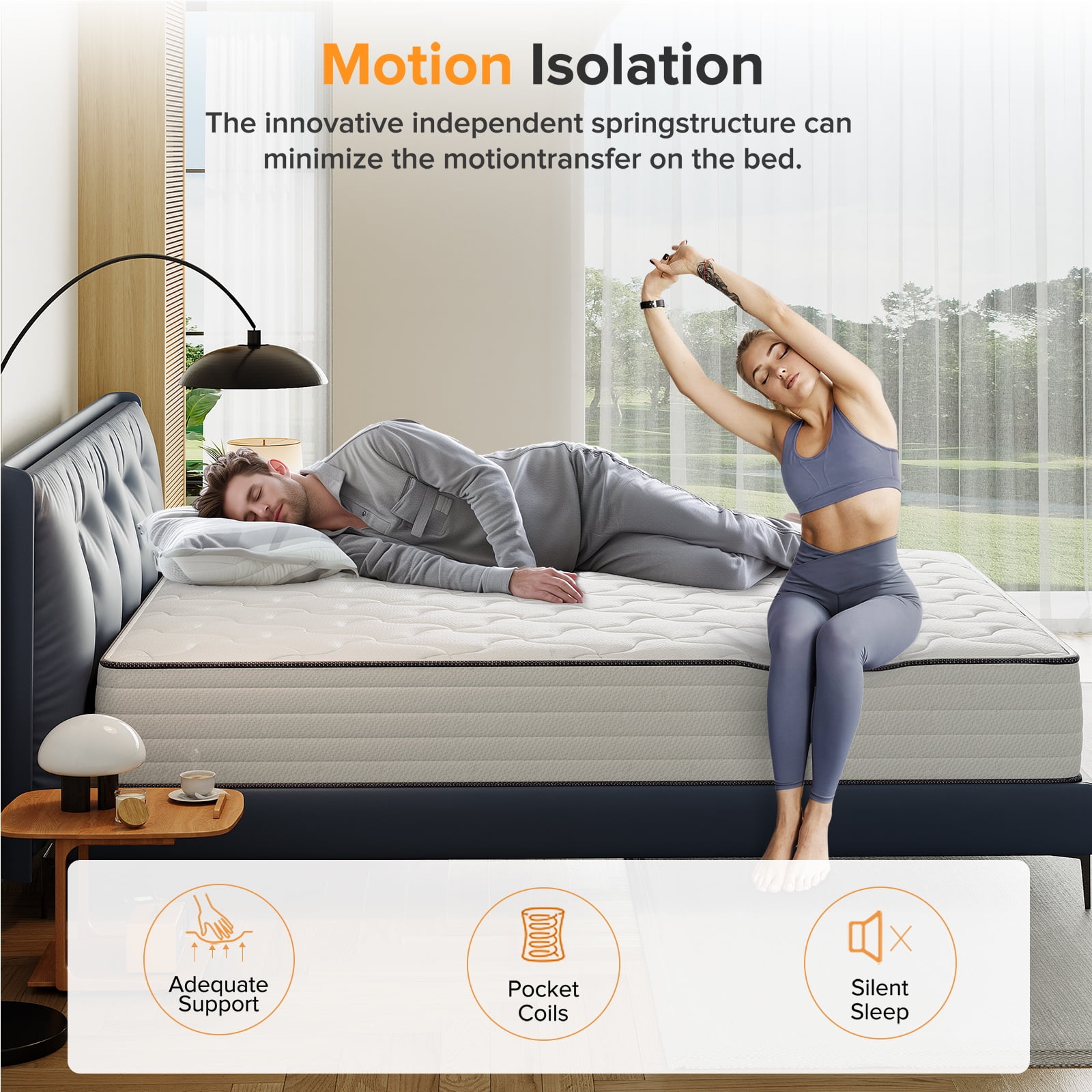 Babo Care Full Size,10" Hybrid Memory Foam Mattress Spring Mattress In a Box,Medium