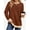 Caramel Apricot, variant on UVN Sweatshirts for Women Casual Long Sleeve Shirts Loose Fit Pleated Front Crewneck Tunic Tops