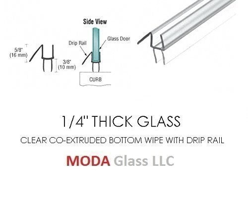 1 4 Frameless Glass Shower Door Sweep Bottom Seal Wipe Drip Rail 32