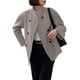 thumbnail image 1 of Abrigo Corto de Invierno Holgado para Mujer, Chaqueta Tipo Blazer Elegante de un Solo Botón Color de la Tarjeta Gris XL, 1 of 9