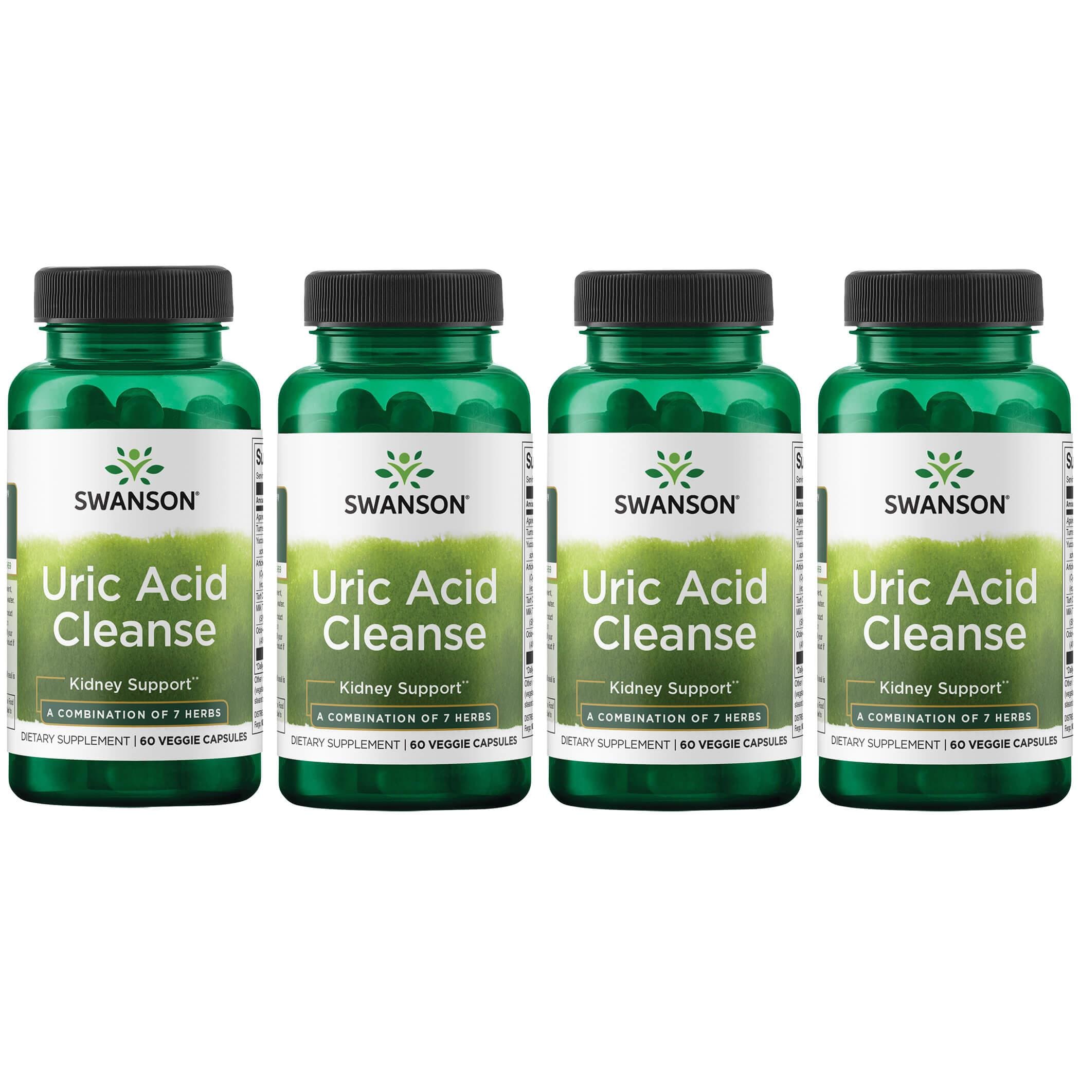 Swanson Uric Acid Cleanse 60 Veg Caps 4 Pack
