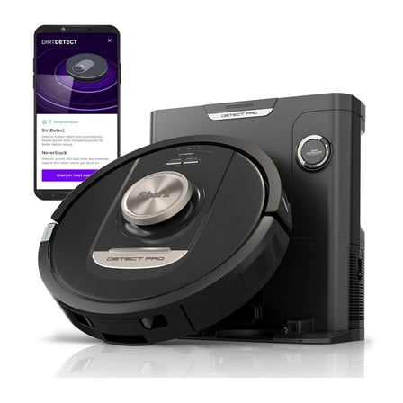 Restored Shark RV2820AE Detect Pro Self-Empty Robot Vacuum with Bagless 60-day Capacity HEPA Base Auto Deep-Clean 3 Detect and React Technologies (Black) (Refurbished)