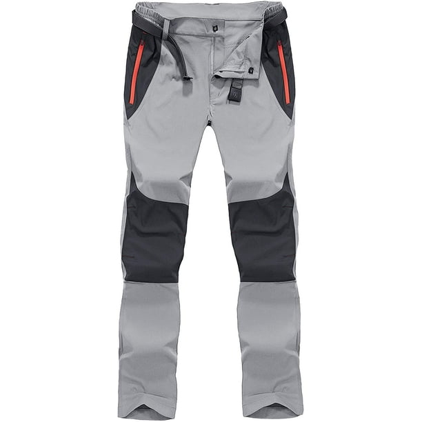 Men's Camping Fishing Pants Lightweight Breathable Quick Dry Hiking Pants  Zipper Pockets 