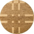 thumbnail image 1 of Ahgly Company Machine Washable Indoor Round Abstract Orange Area Rugs, 7' Round, 1 of 7