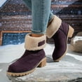 thumbnail image 2 of Retro Suede Mid Calf Boots with Side Zipper and Heel for Women's Fashionable Winter Comfort and Warmth, 2 of 5