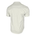 thumbnail image 3 of APEXFWDT Men's Stand Collar Cotton Linen Shirt Casual Short Sleeve Banded Collar Shirt for Vacation,L,White, 3 of 6