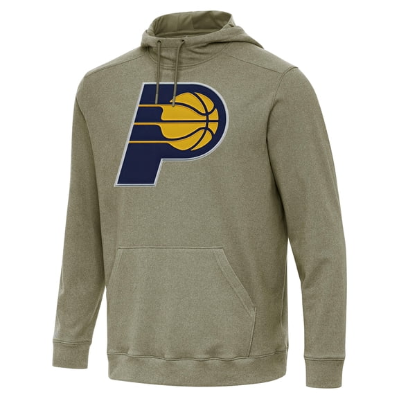 Men's Antigua Heather Olive Indiana Pacers Cloud Pullover Hoodie