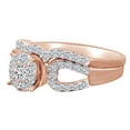 thumbnail image 2 of AFFY 0.77 Cttw Round Cut White Natural Diamond Wedding Bridal Ring Set 10K Solid Rose Gold Ring Size-10, 2 of 2