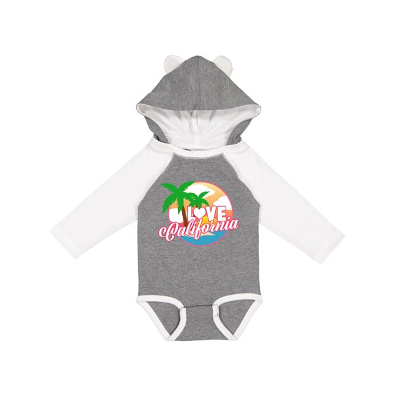 Inktastic I Love California with Ocean and Palm Trees Boys or Girls Long Sleeve Baby Bodysuit