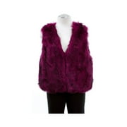 Safari Womens By Imposter Faux Fur Sweater Vest magenta M
