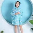 thumbnail image 2 of Gubotare Raincoat Girls Raincoats for Kids, Reusable Rain Ponchos with Hood and Sleeves Waterproof Rain Coats for Boys and Girls 2T 3T 4T 5T 6T 7T (Light Blue,6-8 Years), 2 of 4