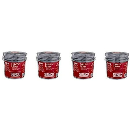 

Senco 06A162P DuraSpin Number 6 by 1-5/8-Inch Drywall to Wood Collated Screw 1 000 per Box 4-Pack