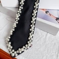 thumbnail image 3 of BQBQERT Fashionable Pearls Decorated Silk Neck Tie Jewelry Embellishment Pre Tied Adjustable Necktie Neckwear for Wedding Party, 3 of 9
