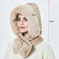 thumbnail image 5 of GROFRY Solid Color 2 In 1 Ear Cross Wrap Scarf Hat Women Thicken Warm Fluffy Neck Collar Cap Accessories, 5 of 8