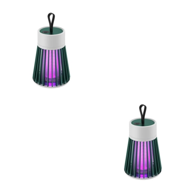 Injueey Repelente de insectos ABS 360 grados USB para acampar al aire libre Gris Verde