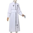 thumbnail image 4 of BLESSUME Mens Priest Cassock Pastor Robe Church Robe Clergy Roman Cassock Belt, 4 of 9