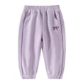 thumbnail image 4 of NinXxx Girls Bow Tie Elastic Casual Pants School Spring Autumn Purple 4-5 Years, 4 of 4