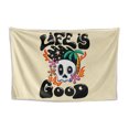 thumbnail image 1 of Tapestry Life is Good Wall, microtela de fibra, 150 x 130 cm, 1 of 2