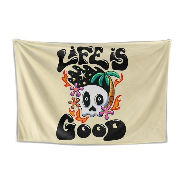 Tapestry Life is Good Wall, microtela de fibra, 150 x 130 cm
