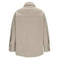 thumbnail image 6 of HomeDM Women's Faux Wool Trench Coat, Fall Winter Warm Mid-Length Jackets with Pockets Open Front Button Down Outerwear, Gray, 6 of 8
