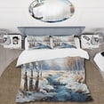 thumbnail image 2 of Designart "Birch Woods Winter IV" Tree Birch Bedding Covert Set - Traditional Blue Floral Bed Set With 1 Sham, 2 of 6
