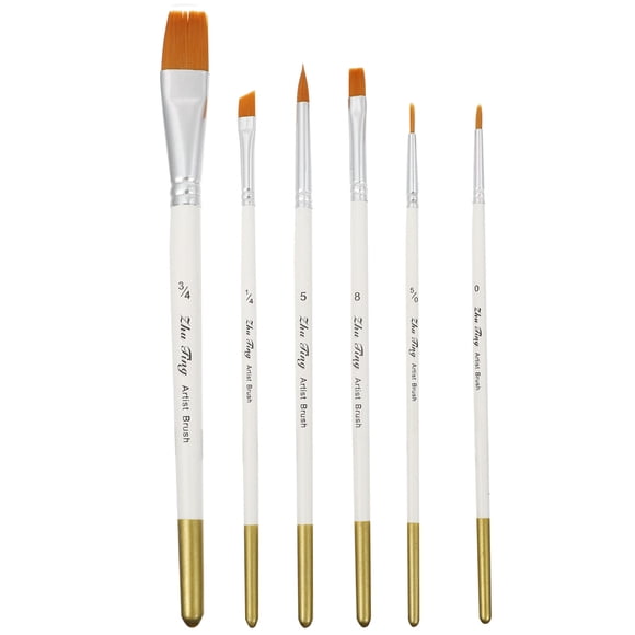 CIMAXIC 1 Set 6Pcs Fondant Cake Painting Brushes Practical Cookie Scribers (White),8.27"X0.79"X0.39"