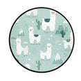 thumbnail image 2 of 36.2 Inch Round Floor Mat Cute Cartoon Llama Pattern Carpet Decor Rug for Living Room Bedroom, 2 of 6