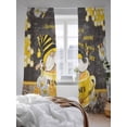 thumbnail image 3 of Sheer Curtains 96 Inches Long 2 Panels Set for Living Room, Yellow Gnomes Semi Sheer Curtains for Windows, Bee Daisy Honey Vintage Voile Window Treatments Rod Pocket Curtain, 3 of 7