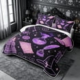 thumbnail image 3 of Erosebridal Neon Witch Quilt Full 3-Piece,Magic Symbols Full Bedspread Sets,Lavender,1 Coverlet and 2 Pillowcases, 3 of 7