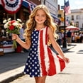 thumbnail image 2 of Bainana American Flag Dress For Girls Sleeveless Anniversary Sundress Toddler And Teens Kids 4Th Of July Celebration 250 Years USA Patriotic Dress Blue Size 11-12 Years, 2 of 4