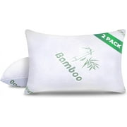 Memory Foam Pillows Queen Size Set of 2 - Cooling Bed Pillows for Sleeping - Back, Stomach, Side Sleeper Firm, Cool Shredded - 2 Pack, Rayon Derived from Bamboo