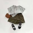 thumbnail image 2 of KPOPLK Toddler Boy Clothes Kids Summer Cotton Short Sleeve Outfits Shirt Shorts Sets for 1t 2t 3t 4t 5t 6t 7t(4-5 Years,Green), 2 of 4