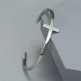 thumbnail image 4 of HOOUN Silver Cross Cuff Bracelet Men Adjustable Stainless Steel Bangle Jewelry Hot-#4, 4 of 4