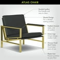 thumbnail image 4 of Studio Designs Home Atlas Mid Century Modern Blended Leather Metal Frame Accent Arm Chair, 4 of 11