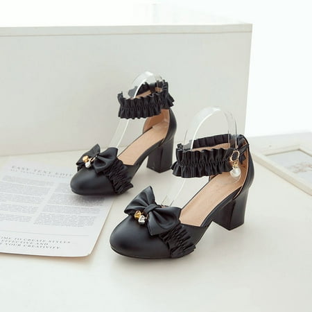 

New Spring Summer Girls High Heels Princess Shoes Children Dress Performance Dance Leather Shoes Student Kids Baby 03A