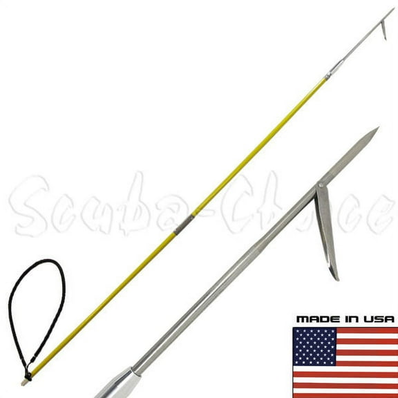 7' Travel Spearfishing Two-Piece Fiber Glass Pole Spear 1 Prong Single Barb Tip
