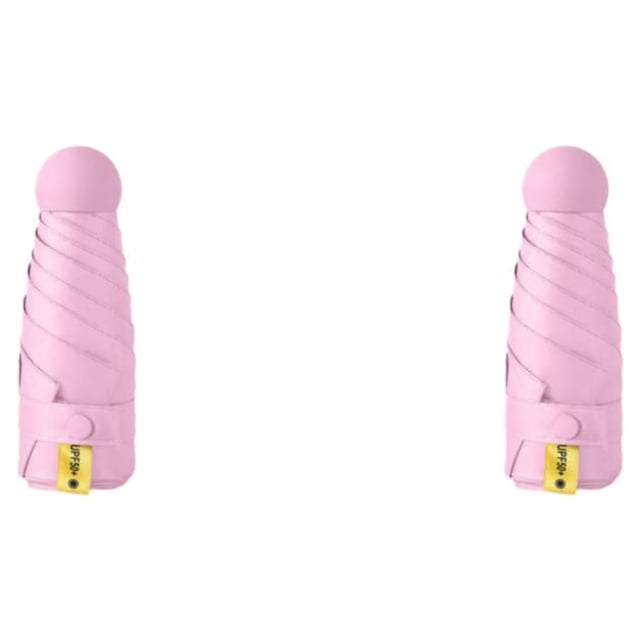 Paraguas Matsuzay Lluvioso Mini Sombrilla Protección Solar Plegable Ligero Rosa Melocotón 2Conjunto